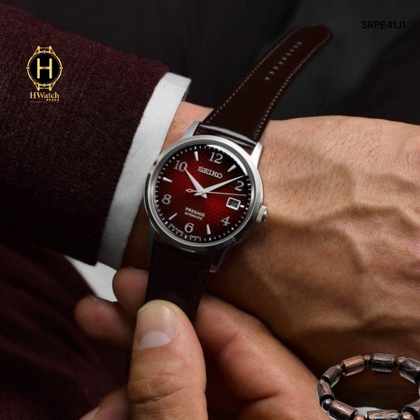 Đồng Hồ Nam Seiko Automatic SRPE41J1 Presagge Cocktail Red Dial