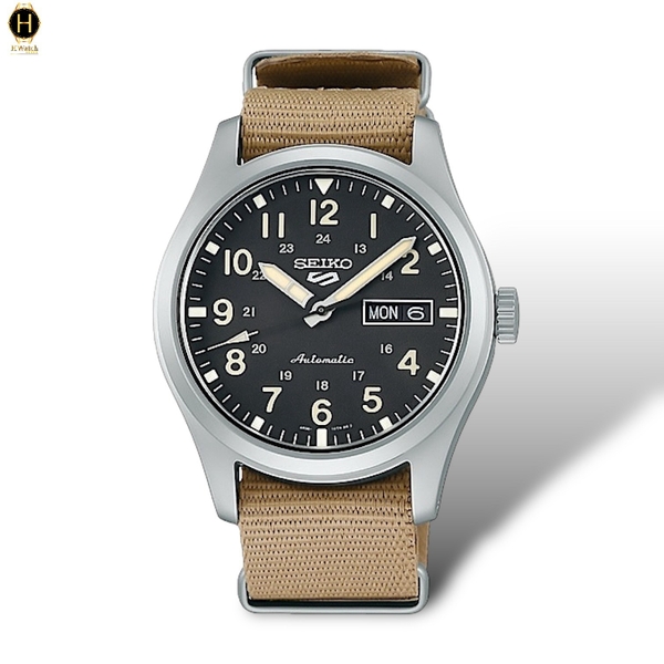 Đồng Hồ Nam Seiko 5 Automatic Sports Field SRPG35K1 ( SRPG35 ) Dây Dù Mặt Đen