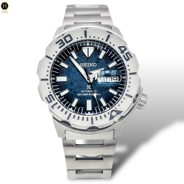 Đồng Hồ Nam Seiko Automatic Diver’s SRPH75K1 Dây Sắt Trắng Mặt Xanh