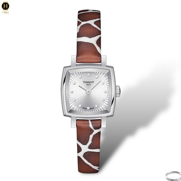 Đồng Hồ Nữ Tissot Quartz Lovely T058.109.17.036.00 (T0581091703600) Dây Da Mặt Trắng Vuông Sapphire