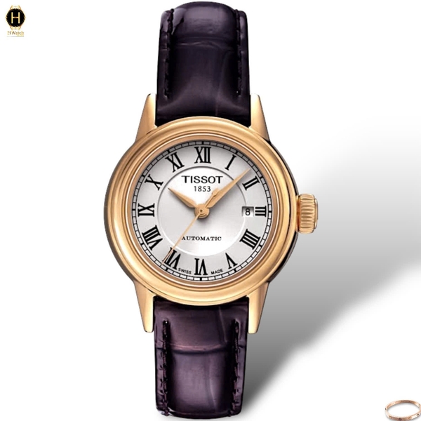 Đồng Hồ Nữ Tissot Automatic Carson T085.207.36.013.00 ( T0852073601300 ) Dây Da Mặt Trắng Sapphire
