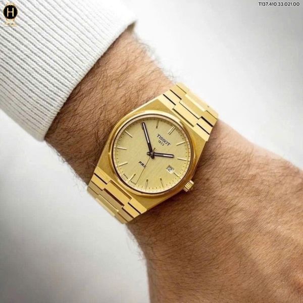 Đồng Hồ Nam Tissot Quartz  PRX Champagne Dial Gold 40mm T137.410.33.021.00 (T1374103302100 )