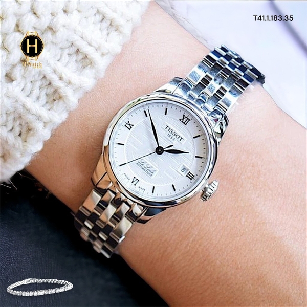 Đồng Hồ Nữ Tissot Automatic T41.1.183.35 (T41118335) Dây Thép Mặt Trắng Sapphire
