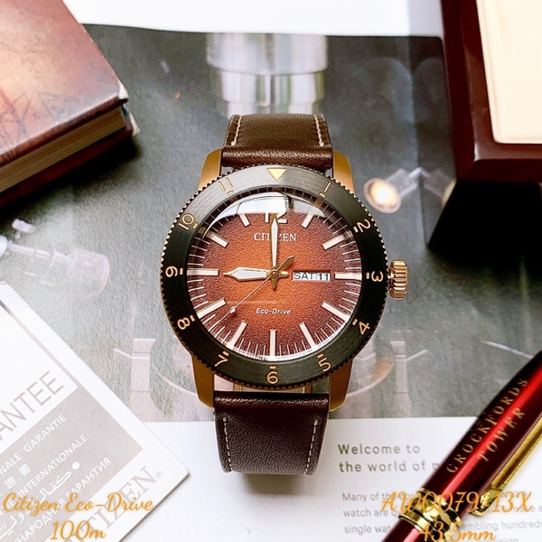 Đồng Hồ Nam Citizen Quartz Eco-Drive AW0079-13X   Dây Da
