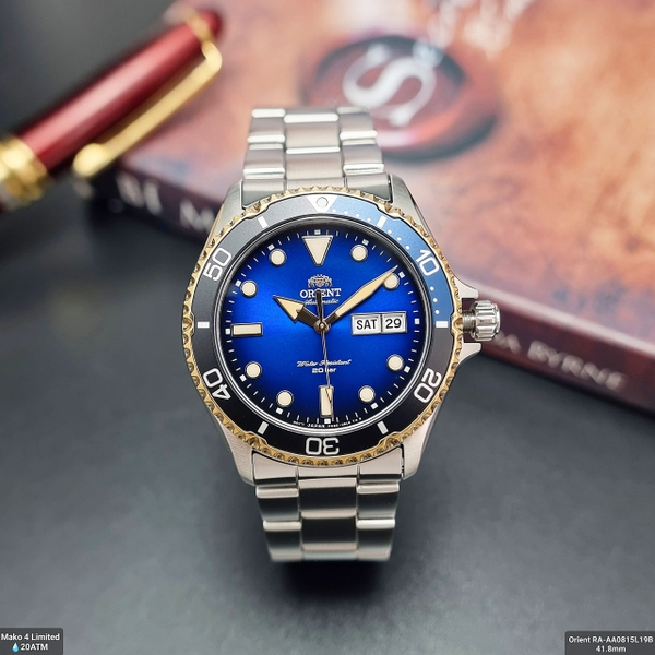 Đồng Hồ Nam Orient Mako  Limited RA-AA0815L19B Automatic Dây Sắt Mặt Xanh Sapphire