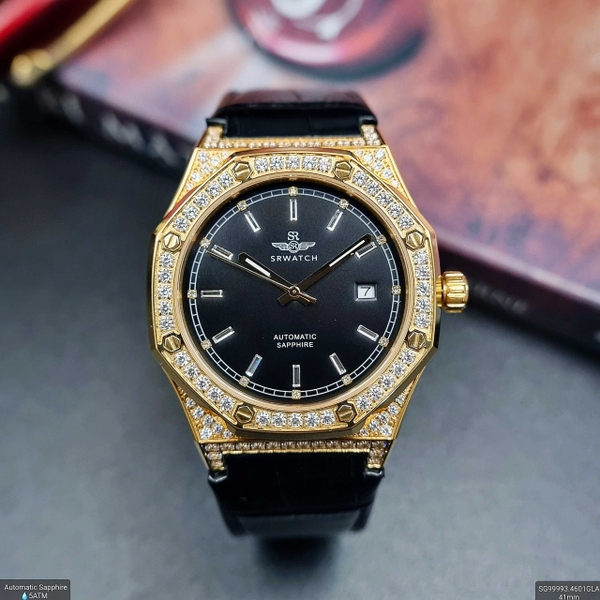 Đồng Hồ Nam SRWATCH Automatic Limited SG99993.4601GLA Dây Da Vỏ Vàng Mặt Đen Sapphire
