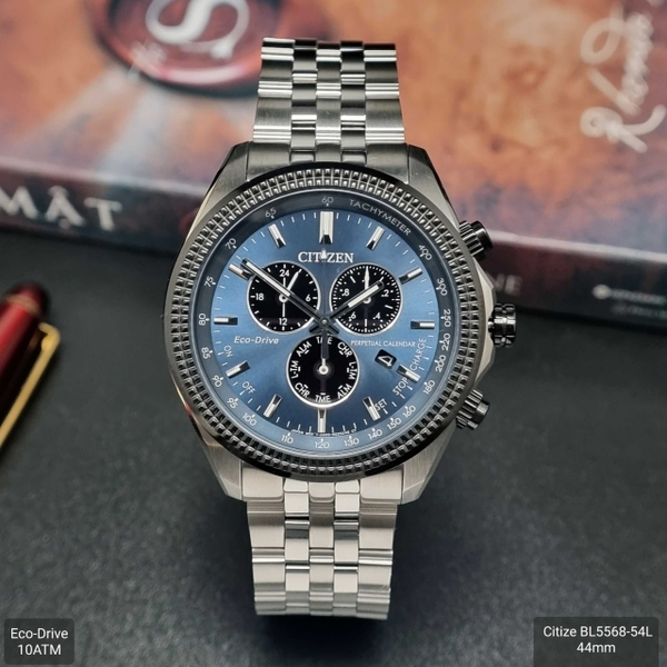 Đồng Hồ Nam Citizen Quartz Eco-Drive PERPETUAL CALENDAR BL8140-80L Dây Sắt Mặt Xanh