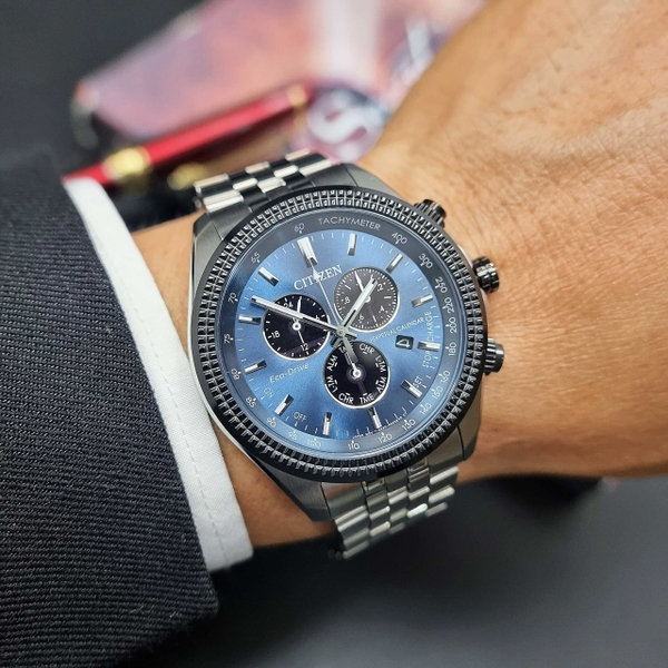 Đồng Hồ Nam Citizen Quartz Eco-Drive PERPETUAL CALENDAR BL8140-80L Dây Sắt Mặt Xanh