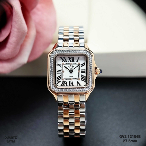 Đồng Hồ Nữ GV2 By Gevril Quartz 12104B Demi Rose Diamond