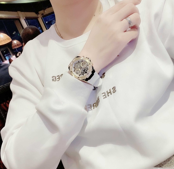 Đồng Hồ Unisex Guess Quartz GW0409L2 Dây Casu Gold