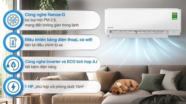 Máy lạnh Panasonic Inverter 1 HP CU/CS-PU9AKH-8