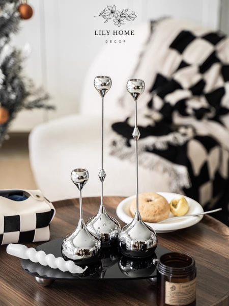 SET 3 CHÂN NẾN INOX