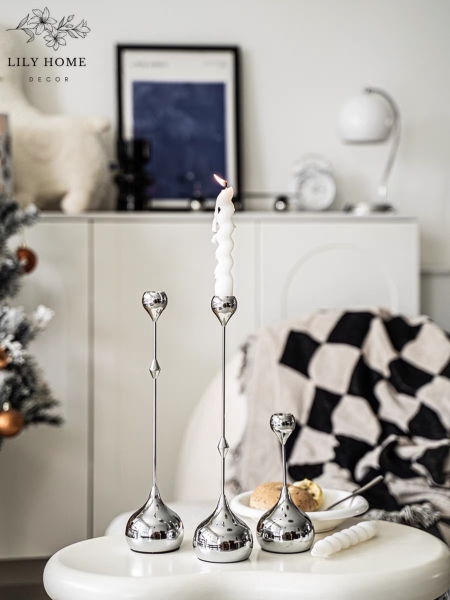 SET 3 CHÂN NẾN INOX