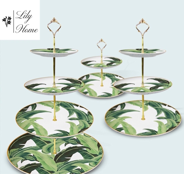 KHAY BÁNH LÁ CHUỐi 3 TẦNG