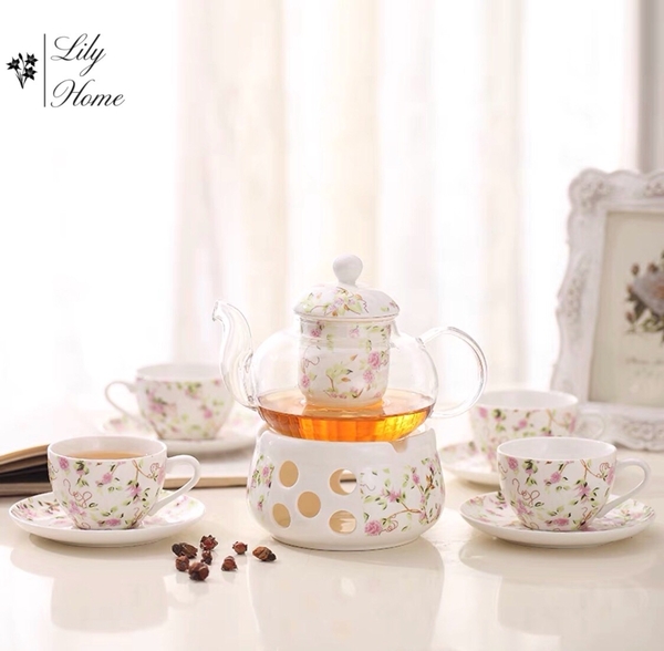 BỘ TÁCH HOA HỒNG 4 NGƯỜI