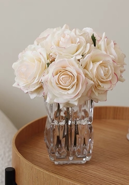 BÌNH HOA THUỶ TINH HOA HỒNG PHẤN