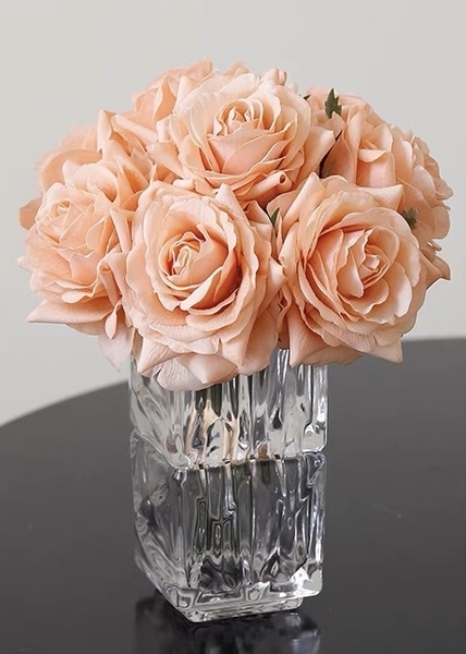 BÌNH HOA THUỶ TINH HOA HỒNG CAM