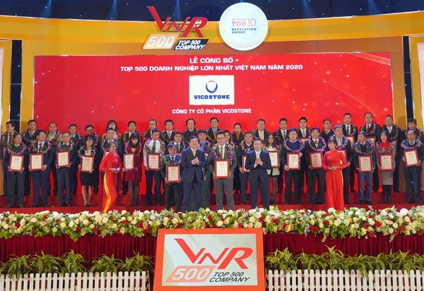 VICOSTONE TIẾP TỤC ĐƯỢC VINH DANH TOP 500 DOANH NGHIỆP LỚN NHẤT VIỆT NAM 2020