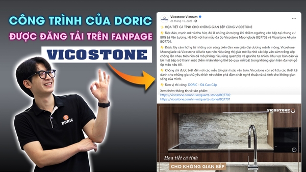 Công Trình Của DORIC Được Đăng Tải Trên Fanpage Chính Thức VICOSTONE