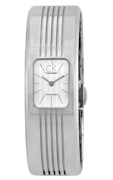 ĐỒNG HỒ NỮ CALVIN KLEIN FRACTAL SILVER DIAL MEDIUM CUFF LADIES K8122120