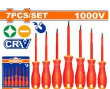 Bộ 7 tua vít dẹp & bake cách điện WadFow WSS7407