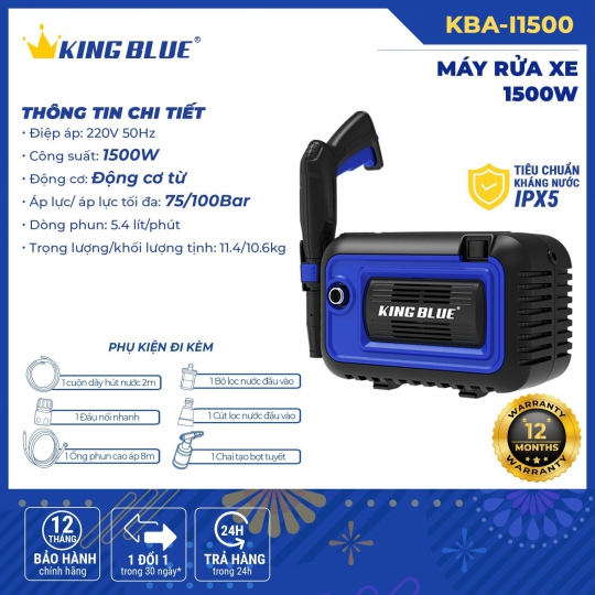 Máy Rửa Xe KBA-I1500 King Blue