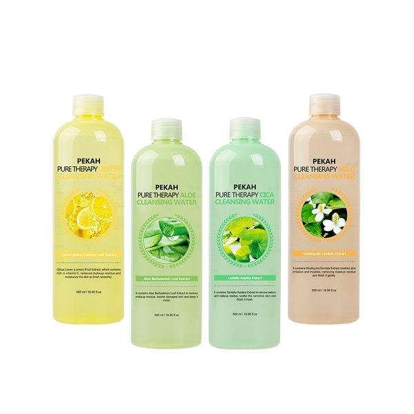 Nước Tẩy Trang Sạch Sâu , Kháng Khuẩn Và Làm Dịu Nhẹ Chiết Xuất Rau Má Dành Cho Da Nhạy Cảm PEKAH 500ml - PEKAH Pure Therapy Cica Cleansing Water 500ml