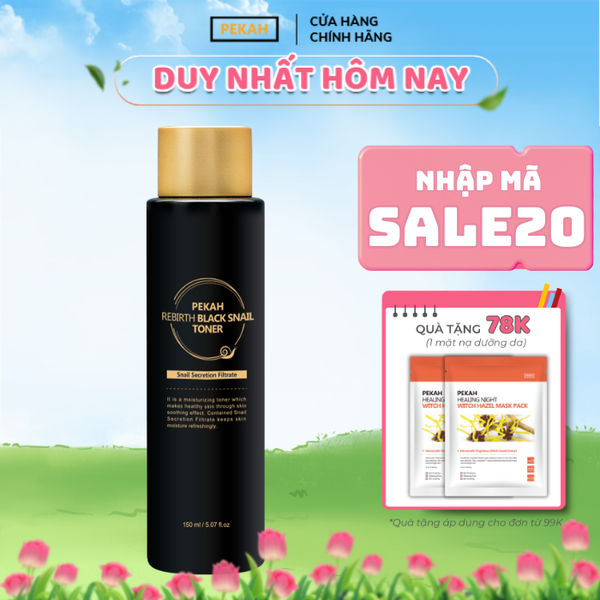 Nước Hoa Hồng Tái Tạo Da Ốc Sên PEKAH - PEKAH Rebirth Black Snail Toner