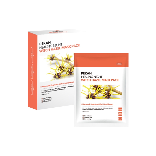 Set Mặt Nạ Giấy Dưỡng Da Giúp Thu Nhỏ Chân Lông , Săn Chắc Da Và Tăng Độ Đàn Hồi Cho Da PEKAH 25ML - PEKAH Healing Night Witch Hazel Mask Pack