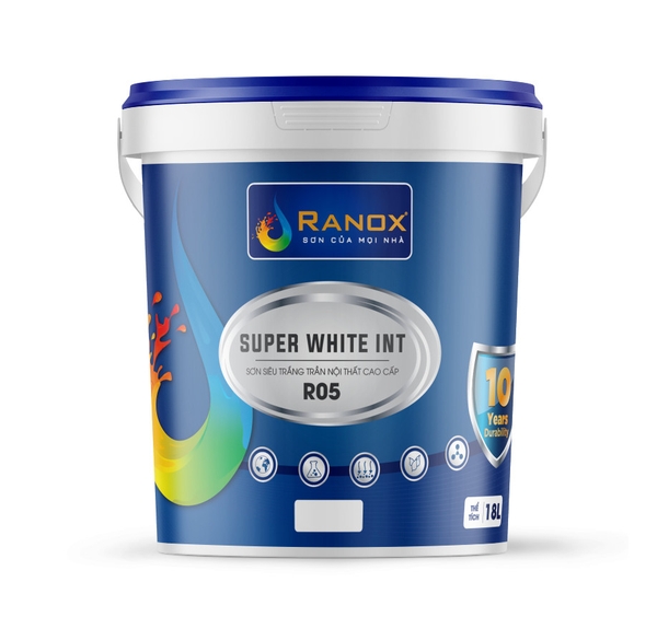 Sơn Siêu Trắng Trần Nội Thất Cao Cấp Ranox - Super White
