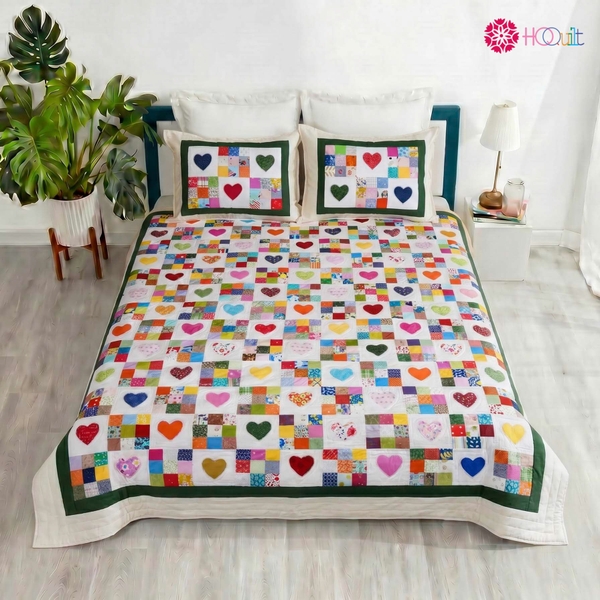 set chăn gối Trái Tim Hạnh Phúc