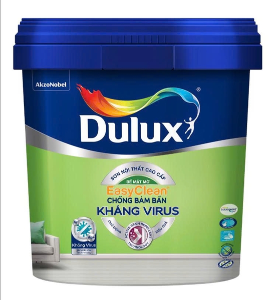 Sơn Dulux Nội Thất EasyClean Chống Bám Bẩn Kháng Virus – E016M Bề Mặt Mờ