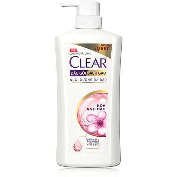 Dầu gội Clear Hoa Anh Đào chai 650ml CLEAR Shampoo Sakura Fresh 洗髮精-粉 650ml