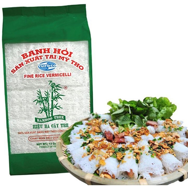 Bánh Hỏi Mỹ Tho Hiệu 3 Cây Tre gói 500g BAMBOO TREE Fine Rice Vermicelli 網米線 340g