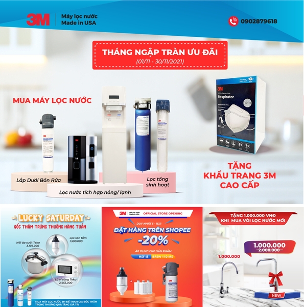 Tháng 11 - Tháng Ưu Đãi Mua Sắm Từ Máy Lọc Nước 3M