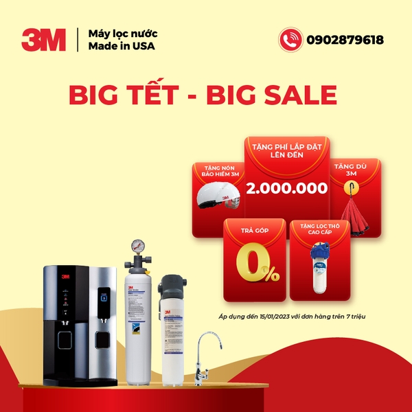 BIG TẾT BIG SALE - KHUYẾN MÃI MÁY LỌC NƯỚC 3M
