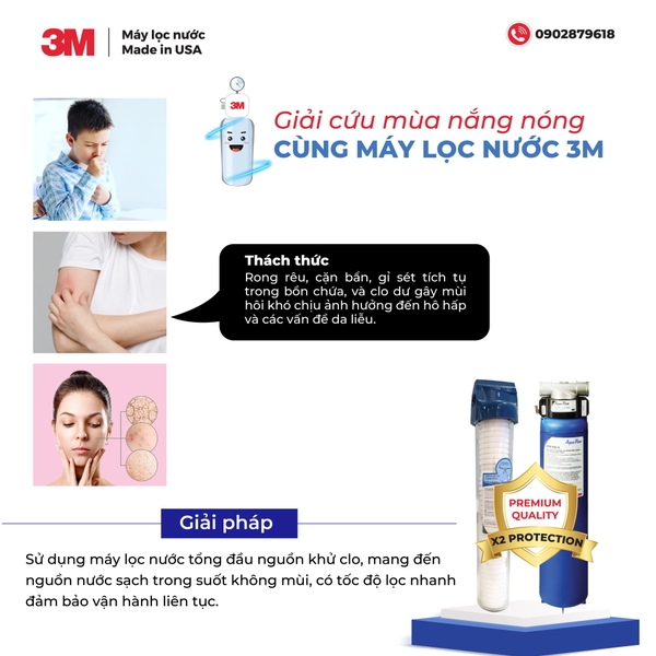 Giải pháp lọc nước sinh hoạt hiệu quả từ 3M USA trong mùa nắng nóng