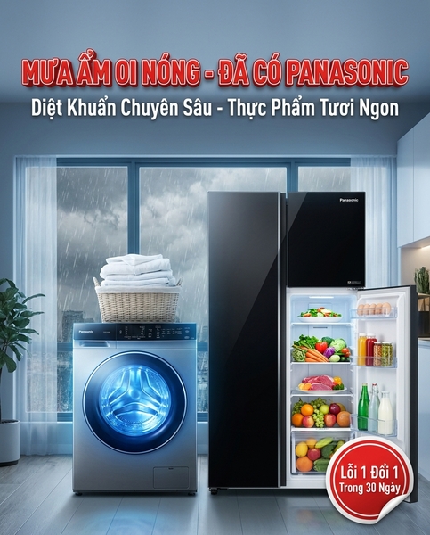 Bí quyết giữ quần áo sạch thơm và thực phẩm tươi ngon mùa mưa ẩm Bắc Giang cùng Panasonic