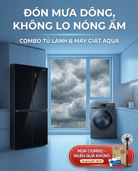 Bắc Giang trước thềm mưa dông oi nóng: Hệ quả trì hoãn sắm combo tủ lạnh máy giặt AQUA