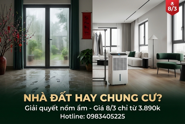 Nhà chung cư hay nhà đất: Có thực sự cần máy hút ẩm mùa nồm Bắc Giang?