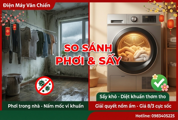 Phơi đồ tự nhiên hay dùng máy sấy: Bài toán kinh tế mùa nồm tại Bắc Giang