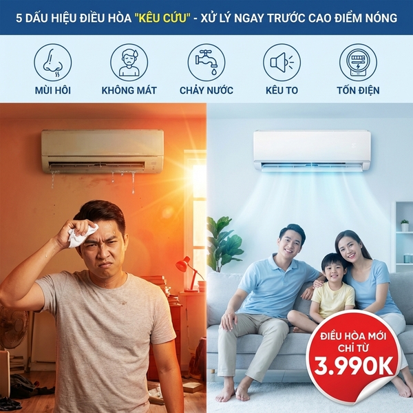 5 Dấu Hiệu Cần Vệ Sinh Điều Hòa Ngay Trước Cao Điểm Nắng Nóng Tại Bắc Giang