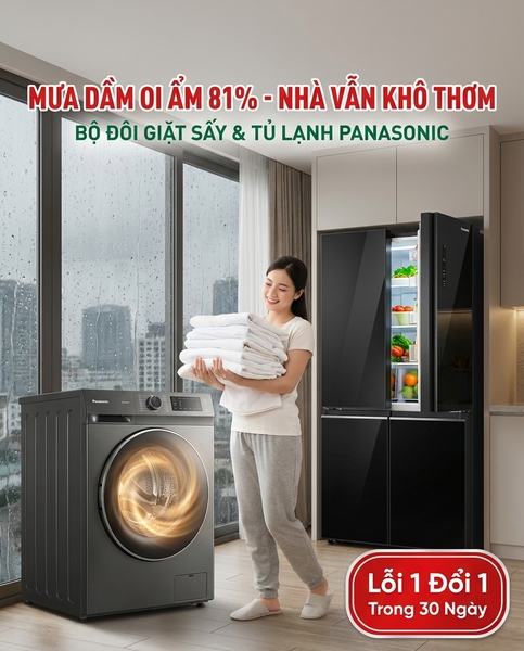 Bắc Giang Mưa Dầm Oi Ẩm Đầu Tháng 8: Bí Quyết Giữ Nhà Khô Thoáng Quần Áo Thơm Tho Cùng Panasonic