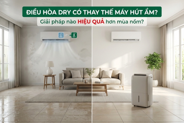 Điều hòa chế độ Dry có thay thế máy hút ẩm được không?