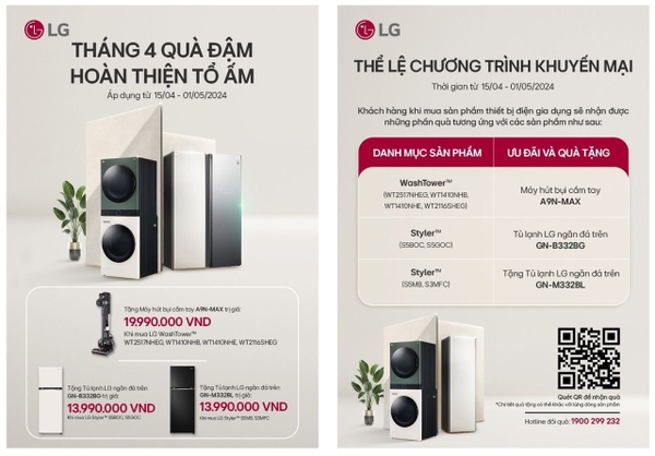 Tháng 04 quà đậm - Hoàn thiện tổ ấm cùng LG