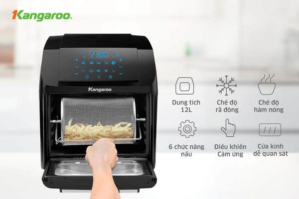 Nồi chiên không dầu điện tử Kangaroo 12L KG12AF5A | Điện Máy Văn Chiến Nồi Chiên Không Dầu Điện Tử Kangaroo 12L Kg12Af5A | Điện Máy Văn Chiến