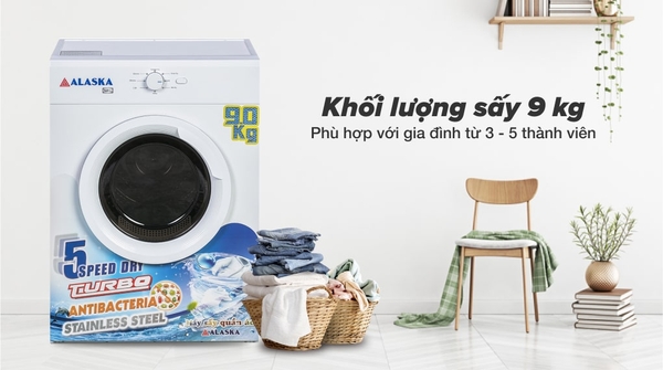 Máy sấy thông hơi Alaska 9 kg S90