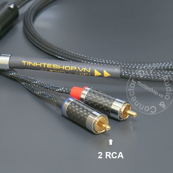 Dây 2.5mm sang 2 đầu RCA R-L lõi đồng 6N mạ bạc | Tinh Tế Shop
