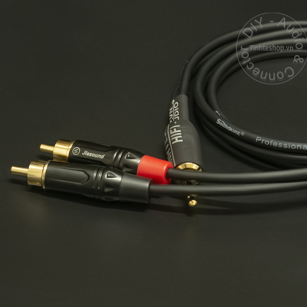 Cáp audio 3.5mm AUX ra 2 AV RCA R+L DIY 0.2 mét đến 20 mét | Tinh Tế Shop