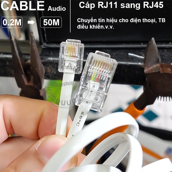 Cáp RJ11 sang RJ45 cắm cho Điện thoại Modem - RJ11 6P4C to RJ45 8P4C ...